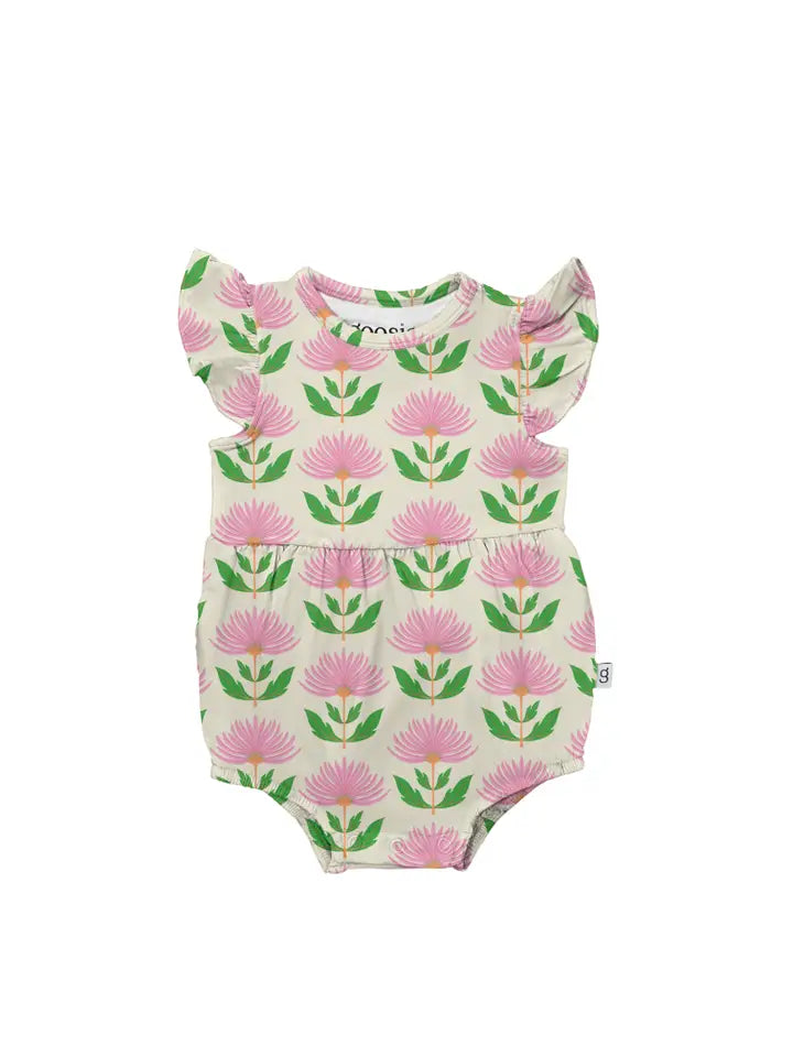 Pink Block Flower Flutter Bubble
