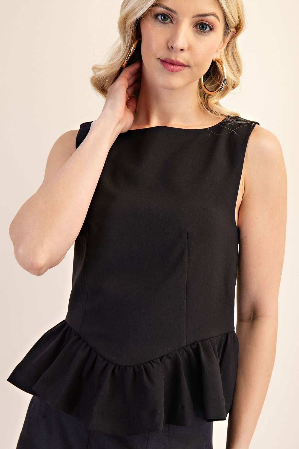 The Megan Boatneck Top Black