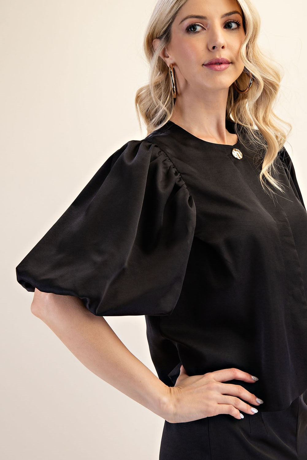Take It In Gold Button Blouse