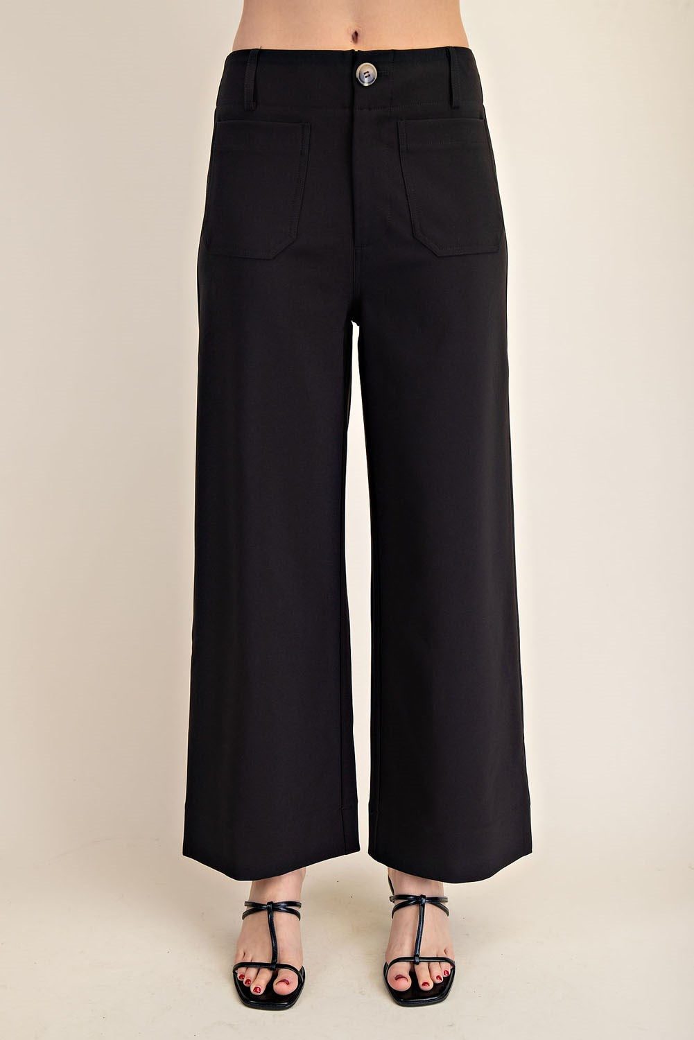 Colette Black Cropped Wide Leg Pant
