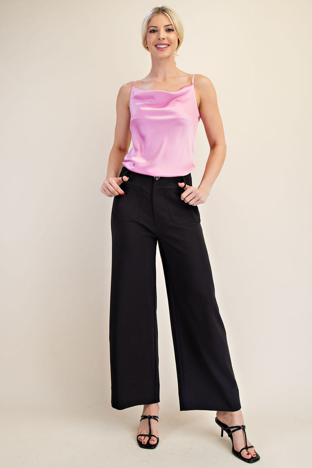 Colette Black Cropped Wide Leg Pant