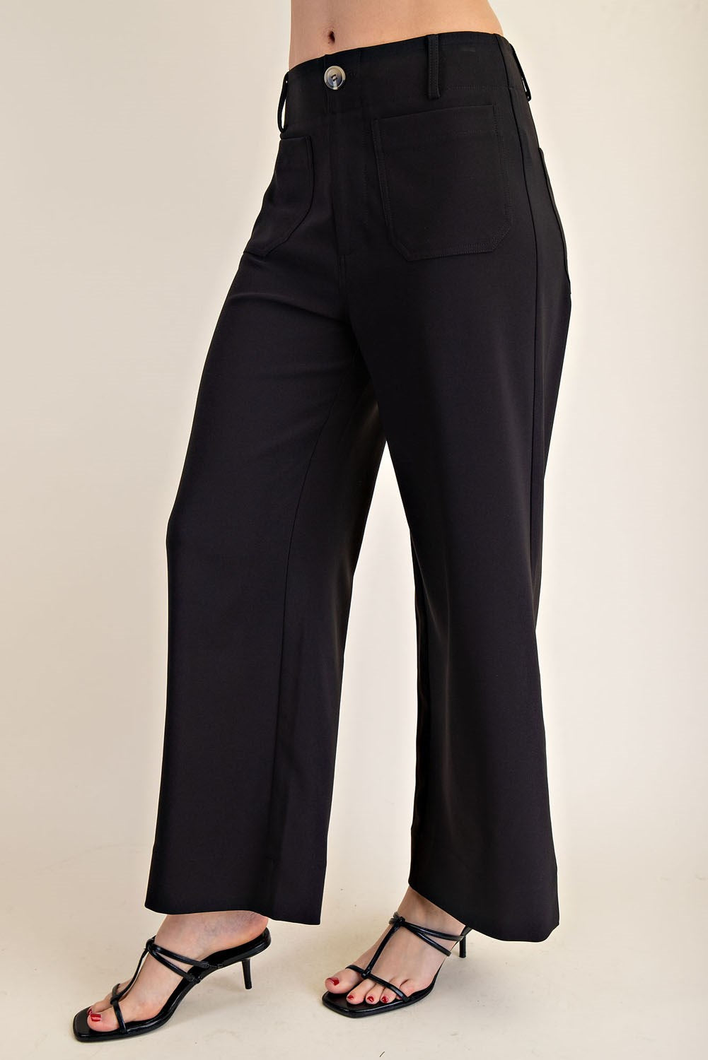 Colette Black Cropped Wide Leg Pant