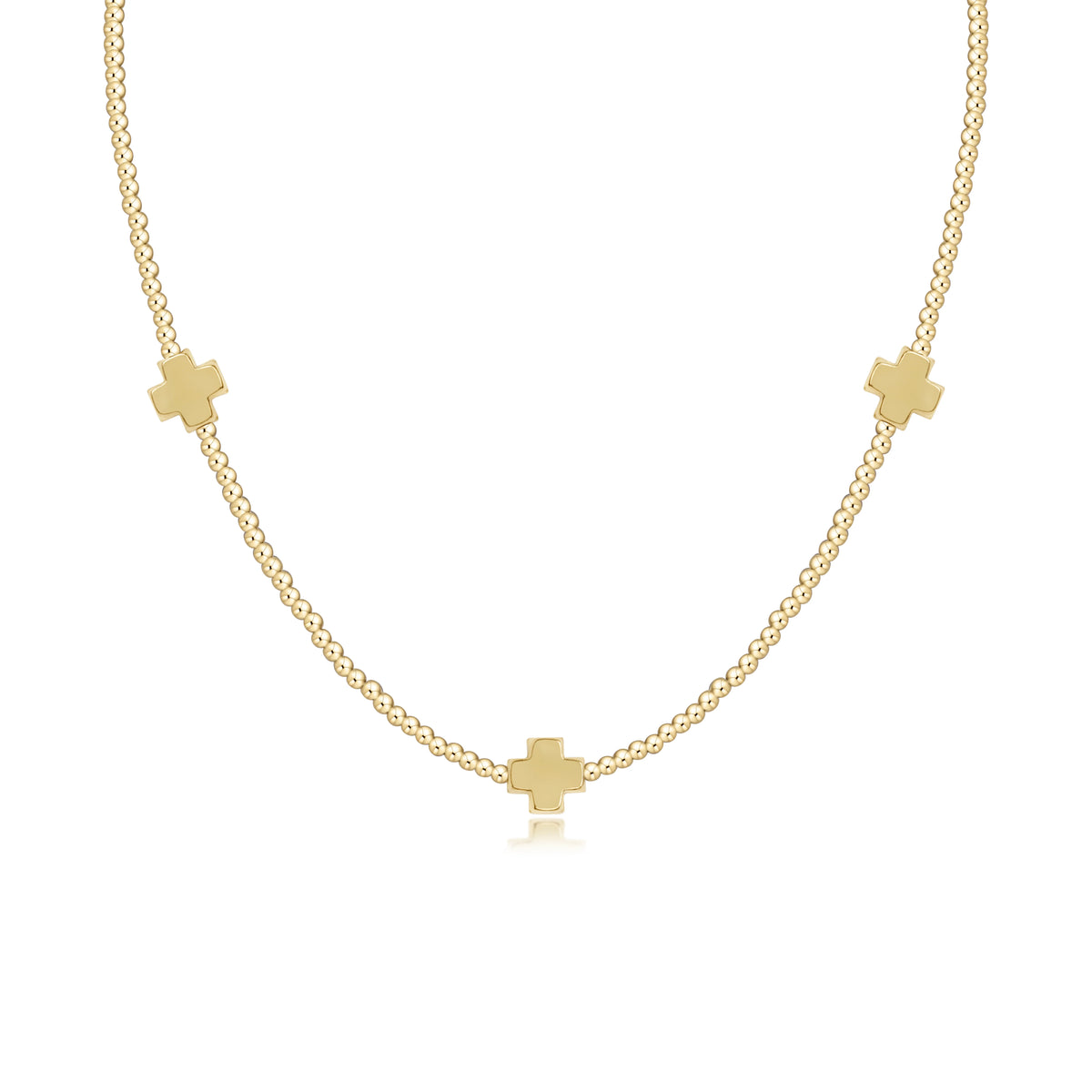Choker Beaded - Signaturecross 2mm Gold - Gold