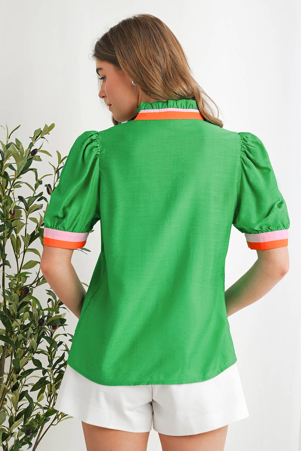 Kelly Green Color Block Top