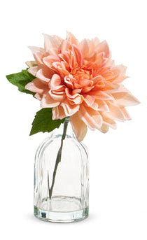 Real Touch Dahlia Stem In Glass Vase