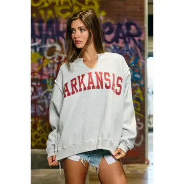 Arkansas Split Neck Sweatshirt