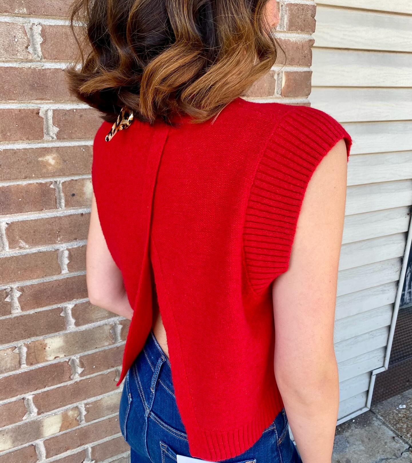 Red Open Back Top
