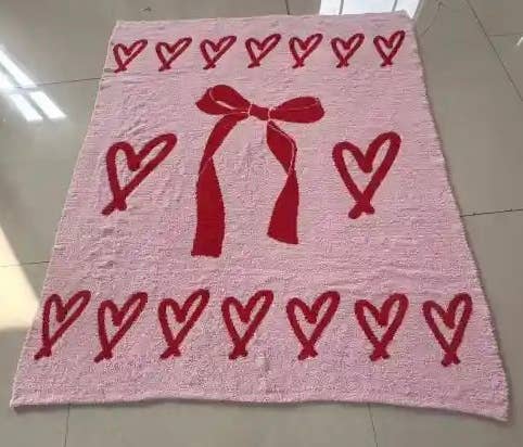 Gianna Cozy Reversible Blanket Hearts & Bows
