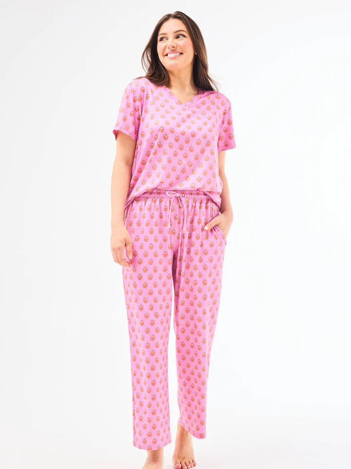 Alli Floral Foulard Pink Pant Set