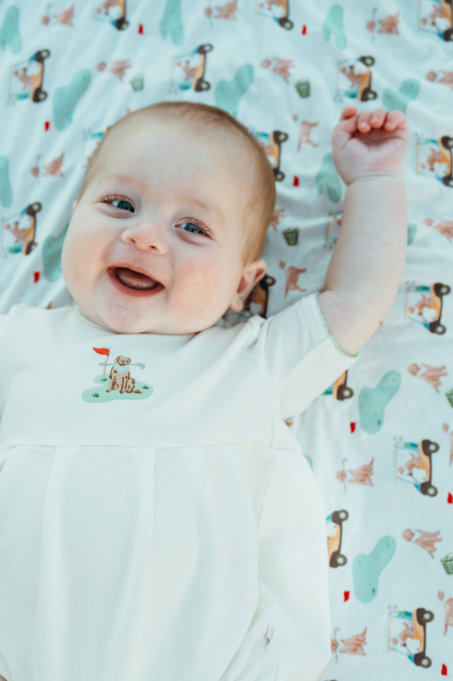 Golf Dog Pip Embroidered Bubble 0-3mo