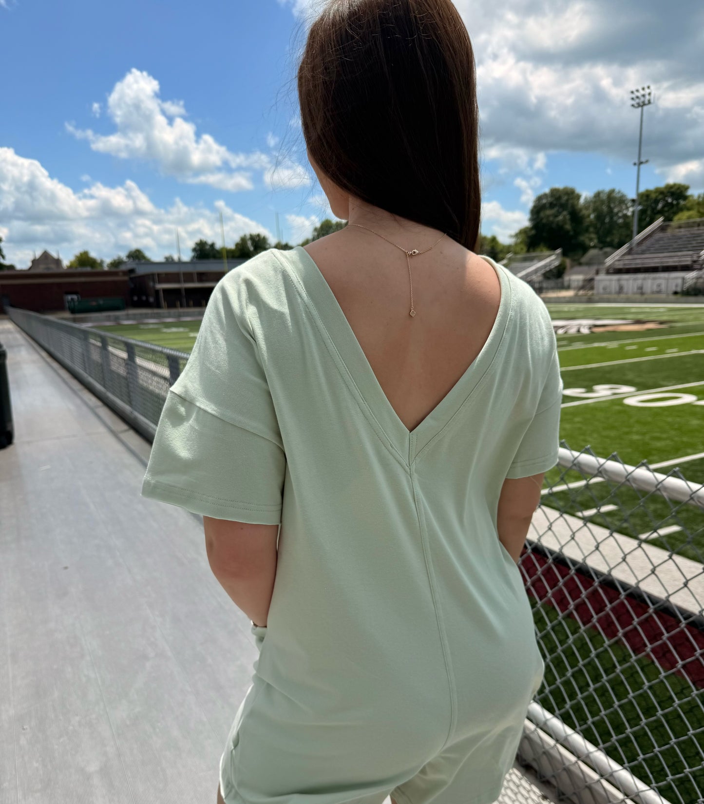 Summer Tee Romper Eucalyptus