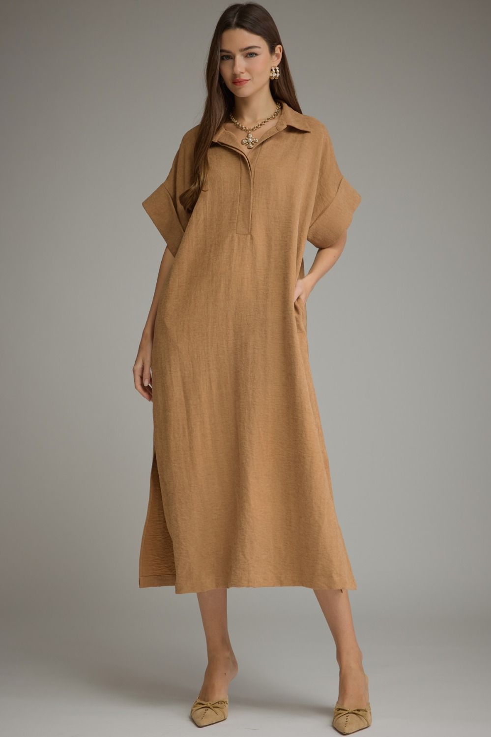Entro Suede Dress Camel