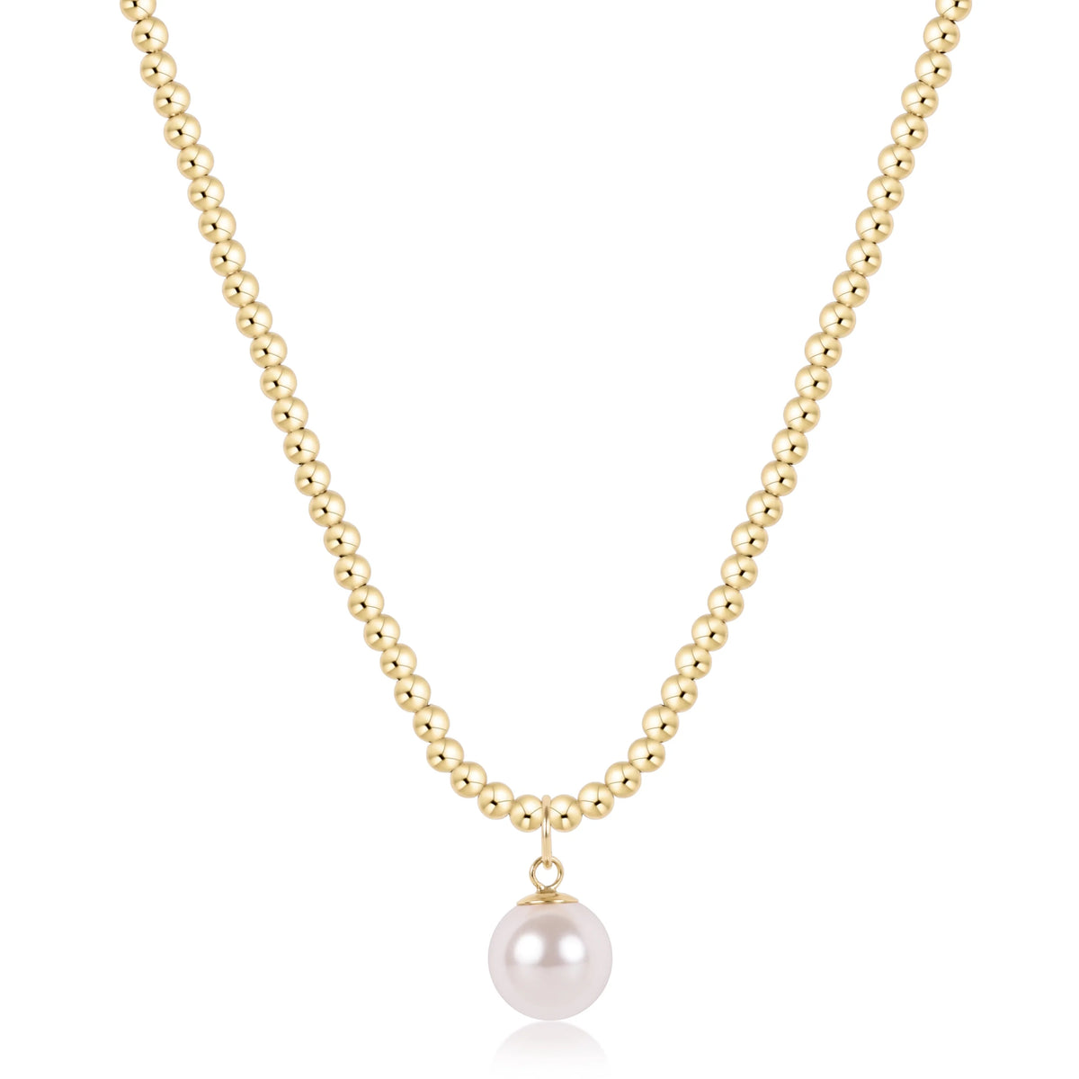 Choker Beaded - Classic Gold 3mm - Classic Pearl 10mmCharm