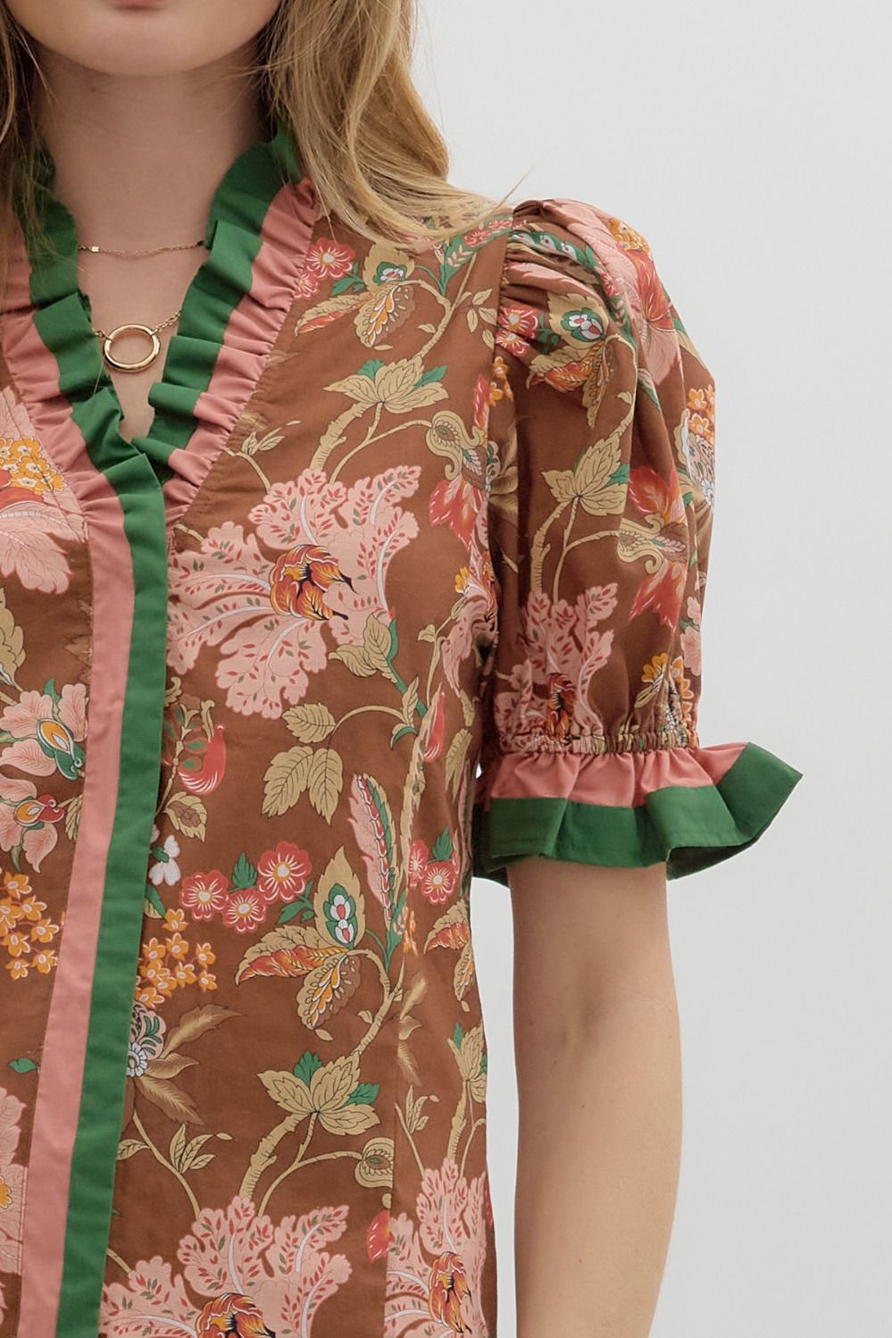 Entro Brown Floral Top