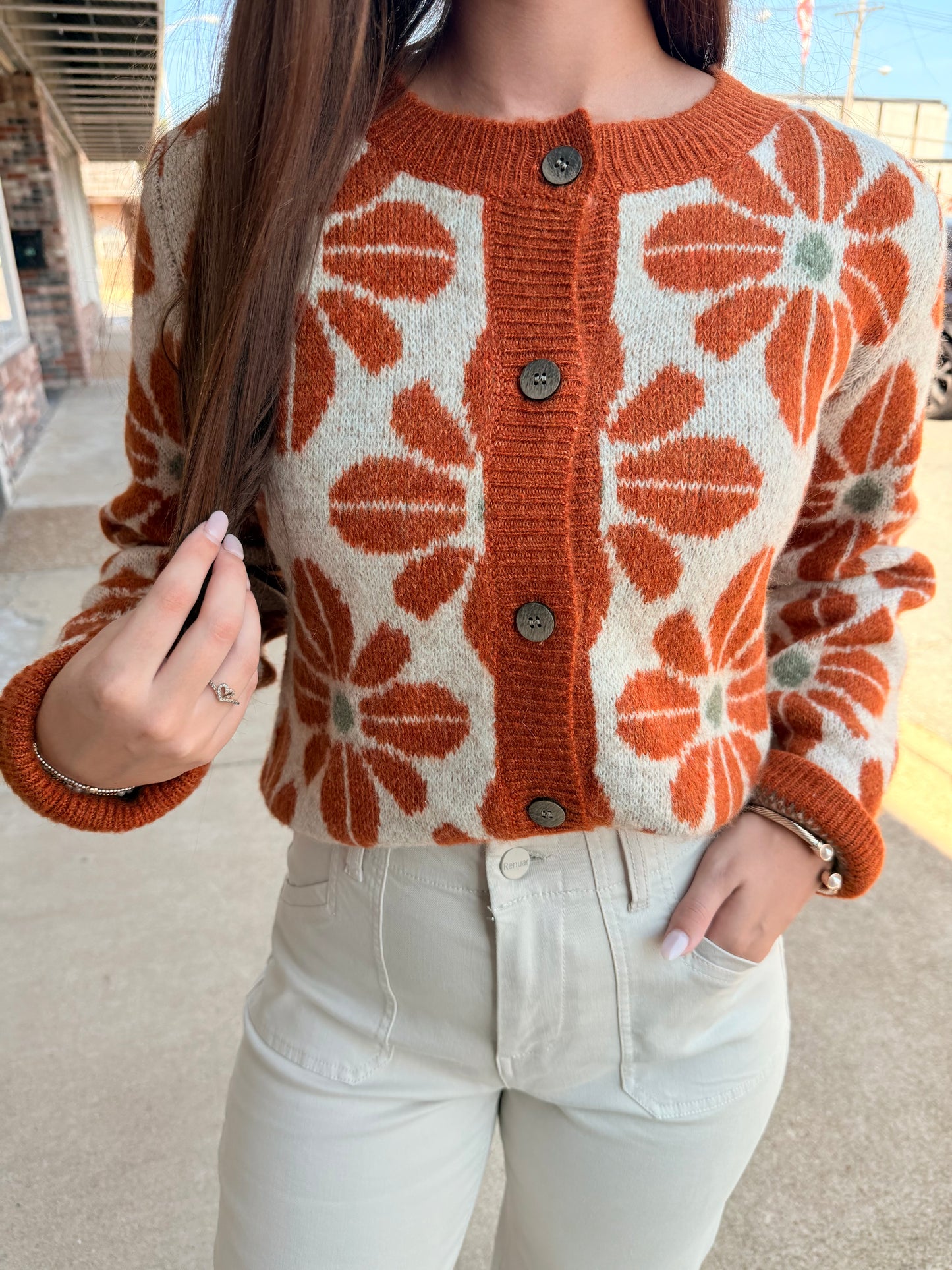 Raleigh Rust Floral Cardigan