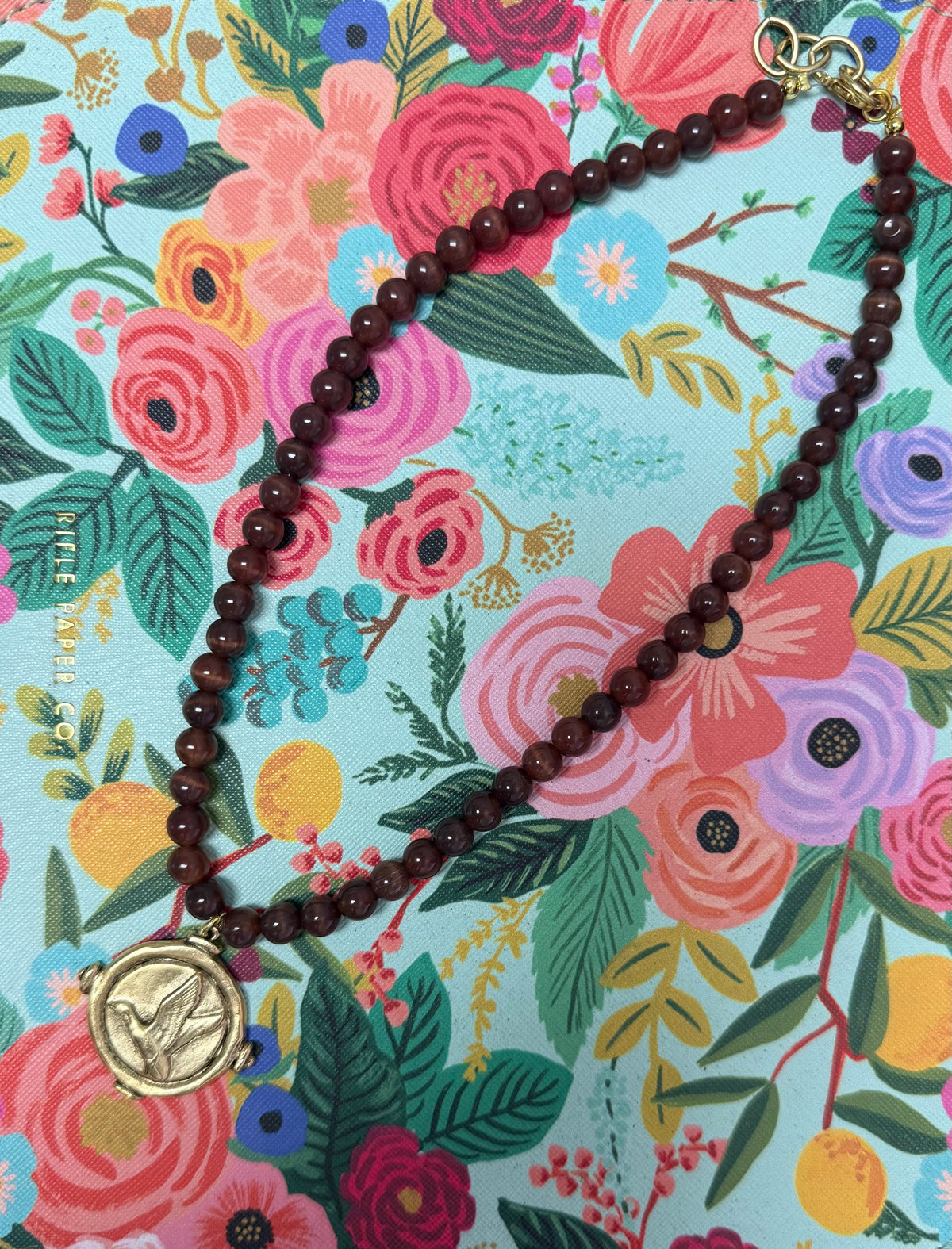MC Duck Necklace Brown Beads