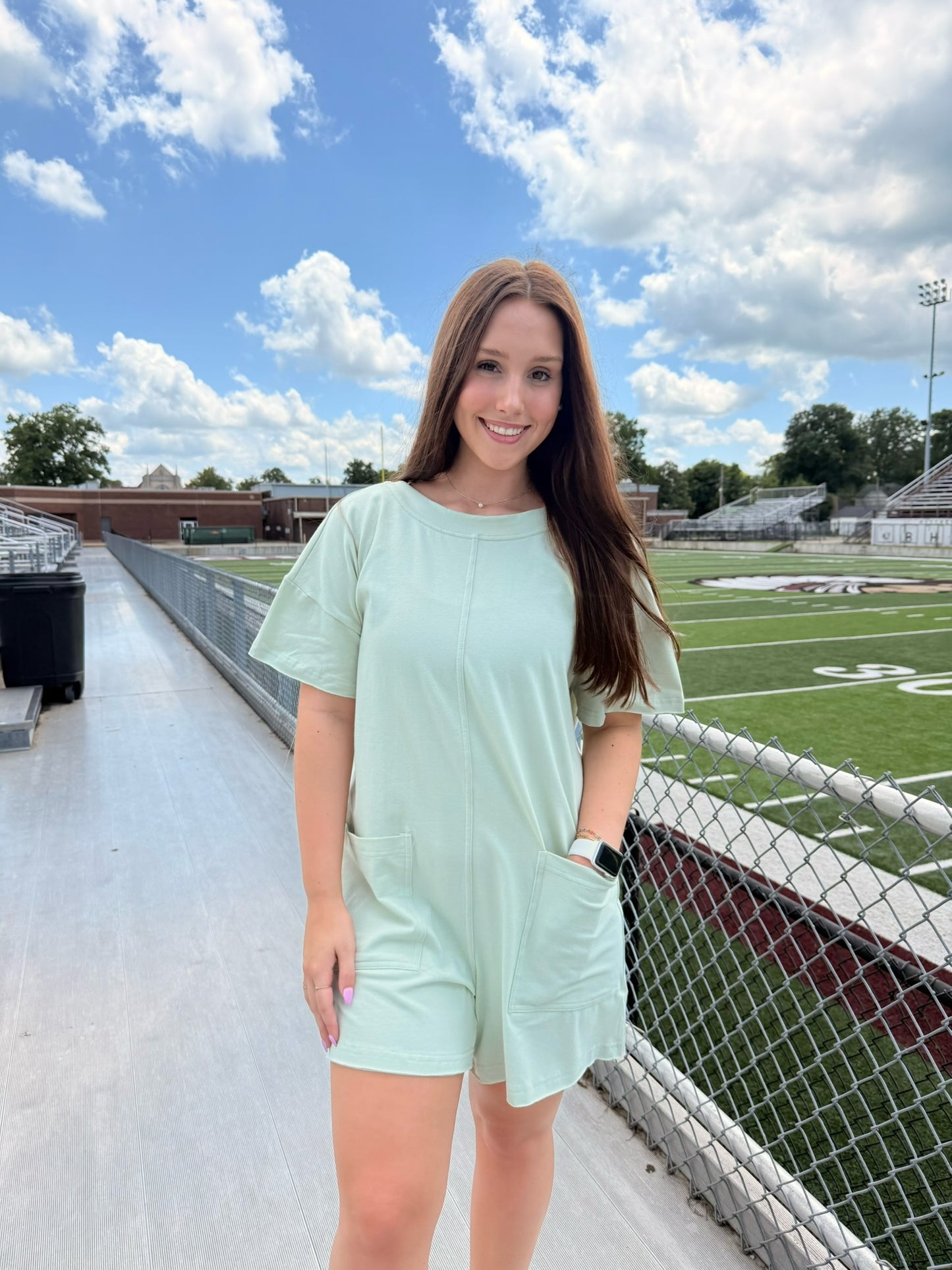 Summer Tee Romper Eucalyptus