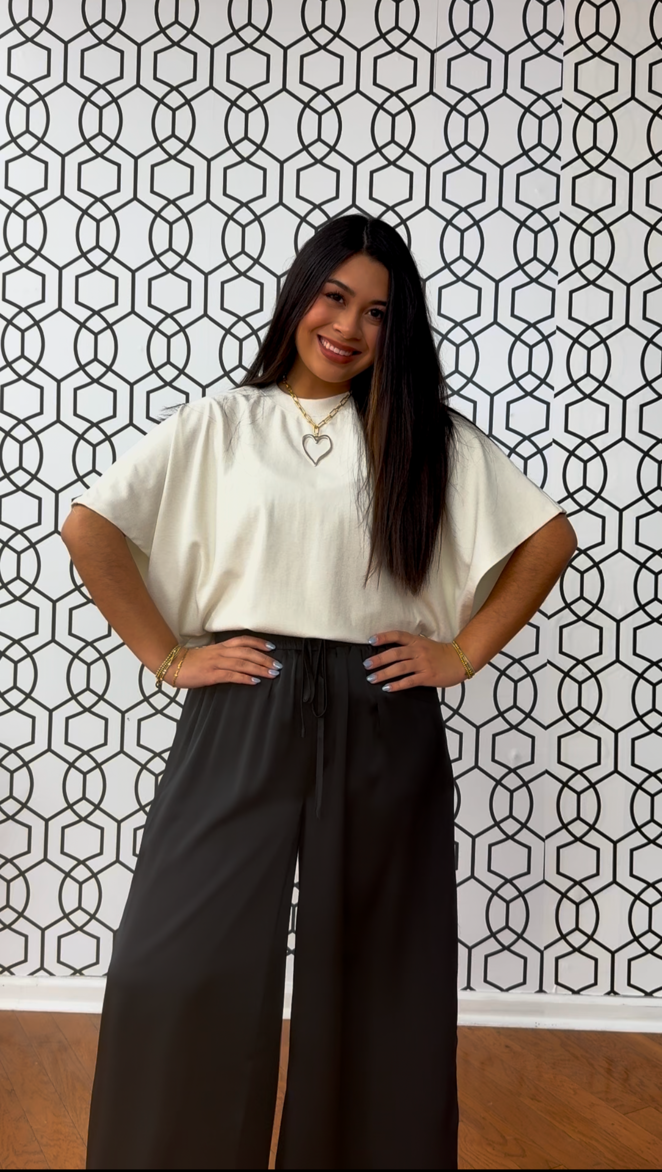 Black Flowy High Waisted Pant