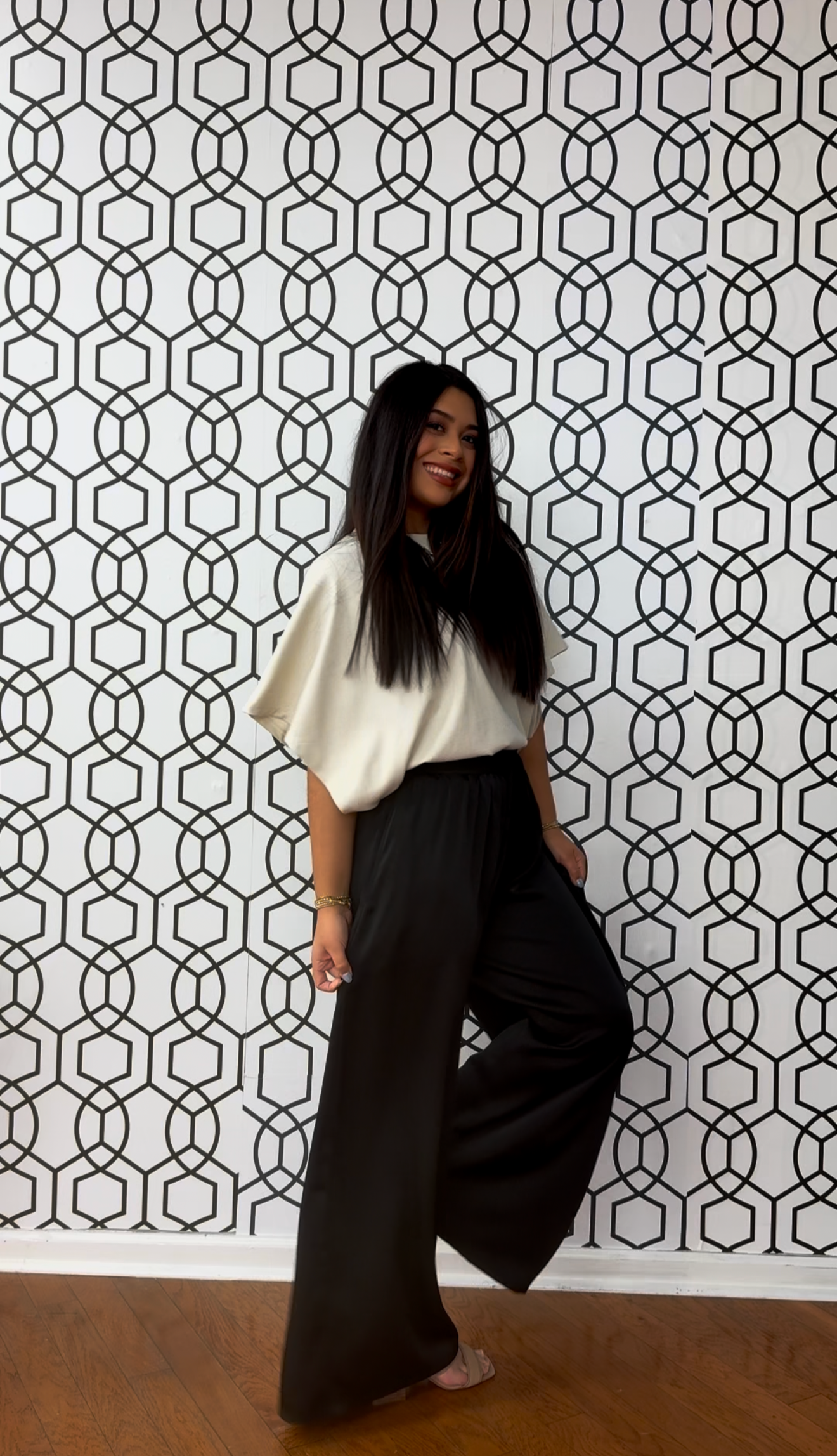 Black Flowy High Waisted Pant