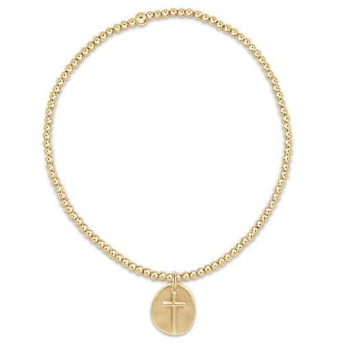 enewtonclassic gold 2mm bead bracelet - inspire small gold charm
