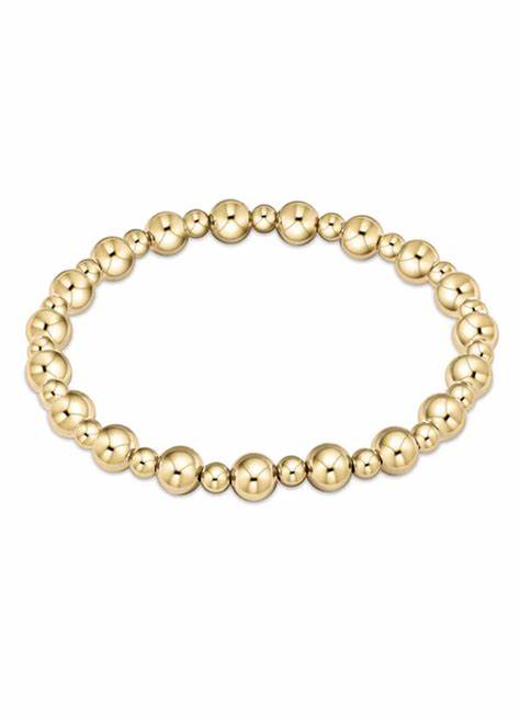 Enewton- Classic Grateful Pattern 6mm Bead Bracelet - Gold