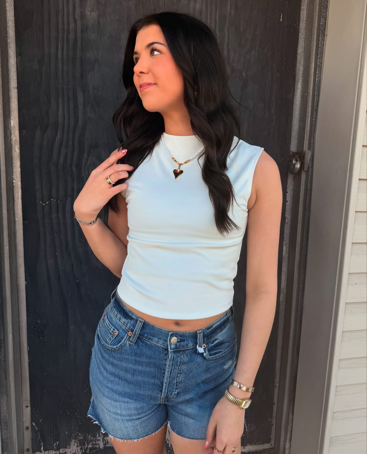Whitney White Mock Neck Knit