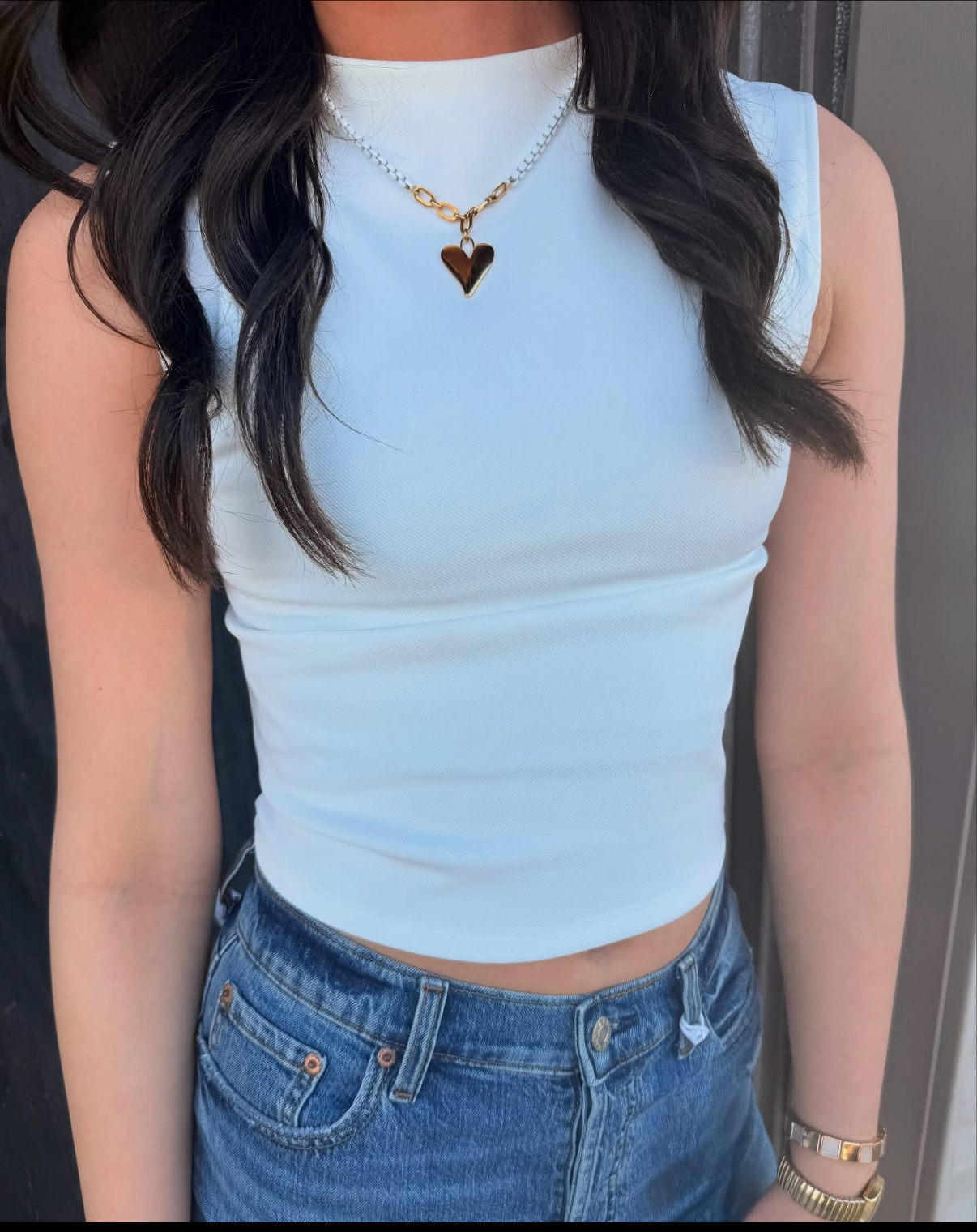 Whitney White Mock Neck Knit