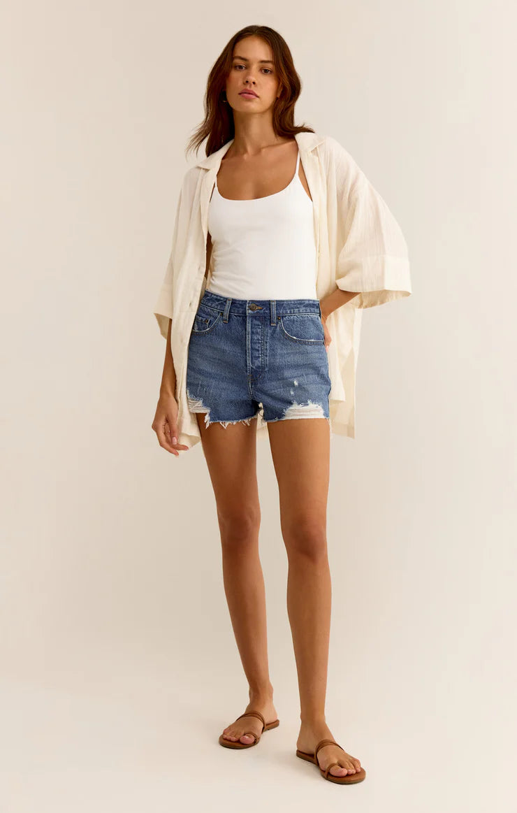 Classic High Rise Denim Short Indigo