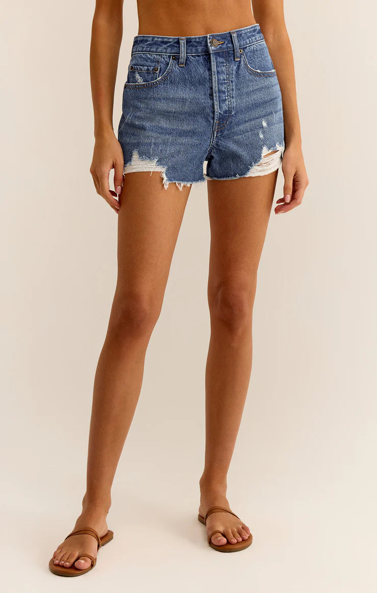 Classic High Rise Denim Short Indigo