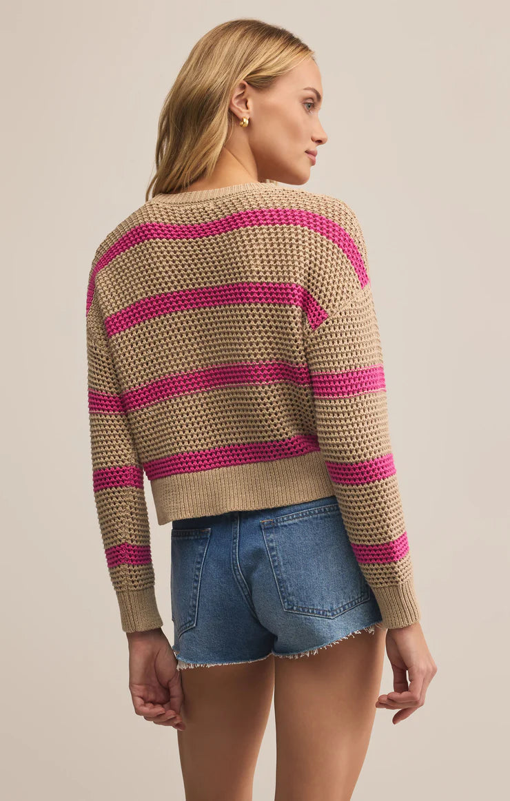 Broadbeach Striped Sweater Biscuit