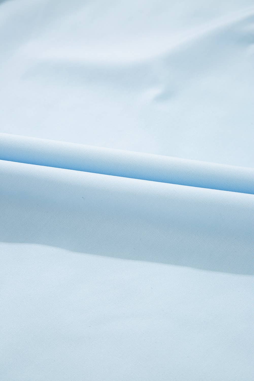 Pale Blue Leopard Trim Puff Sleeve