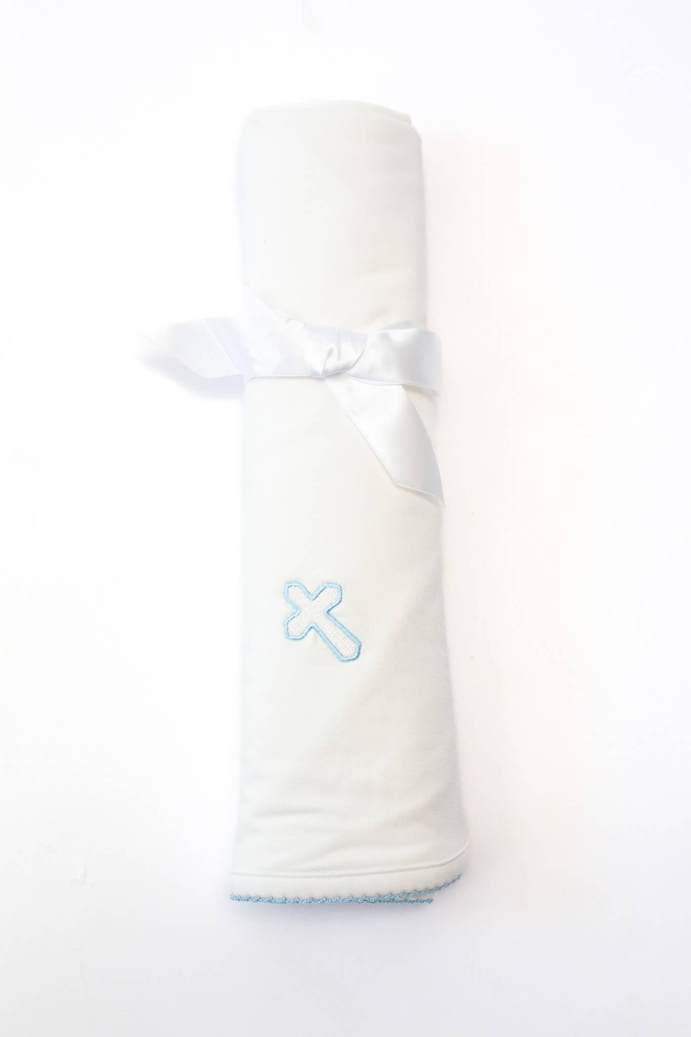 Blue Cross Embroidered Blanket