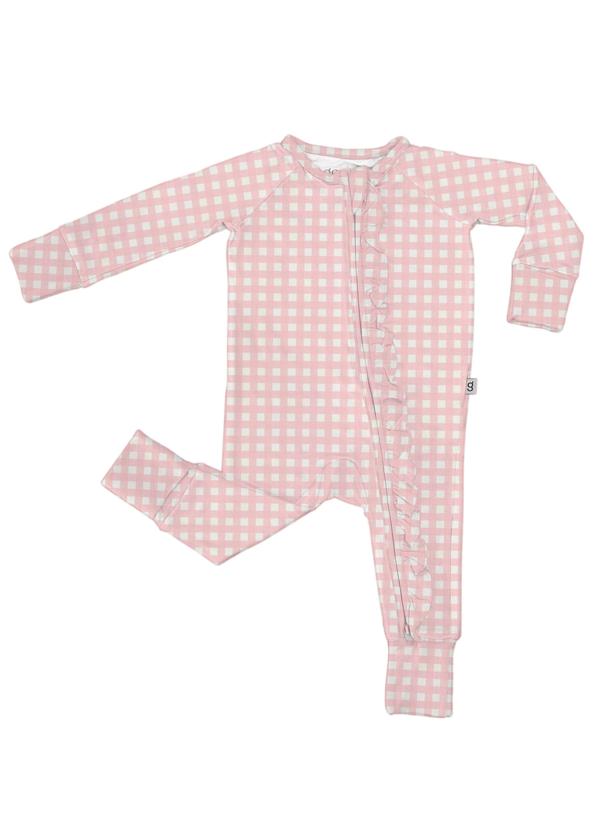 Pink Gingham Zip Ruffles