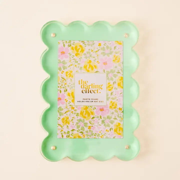 Rectangle Scalloped Frame Green