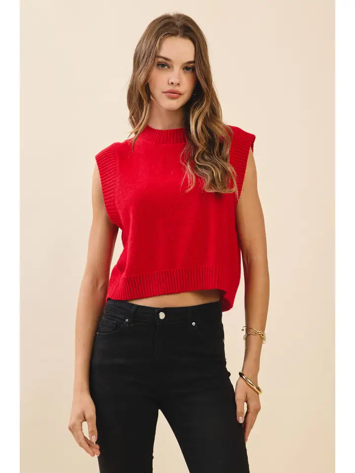 Red Open Back Top