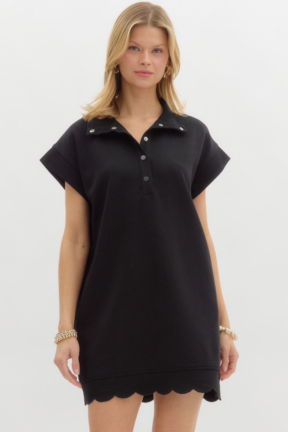 Onyx Scalloped Dress