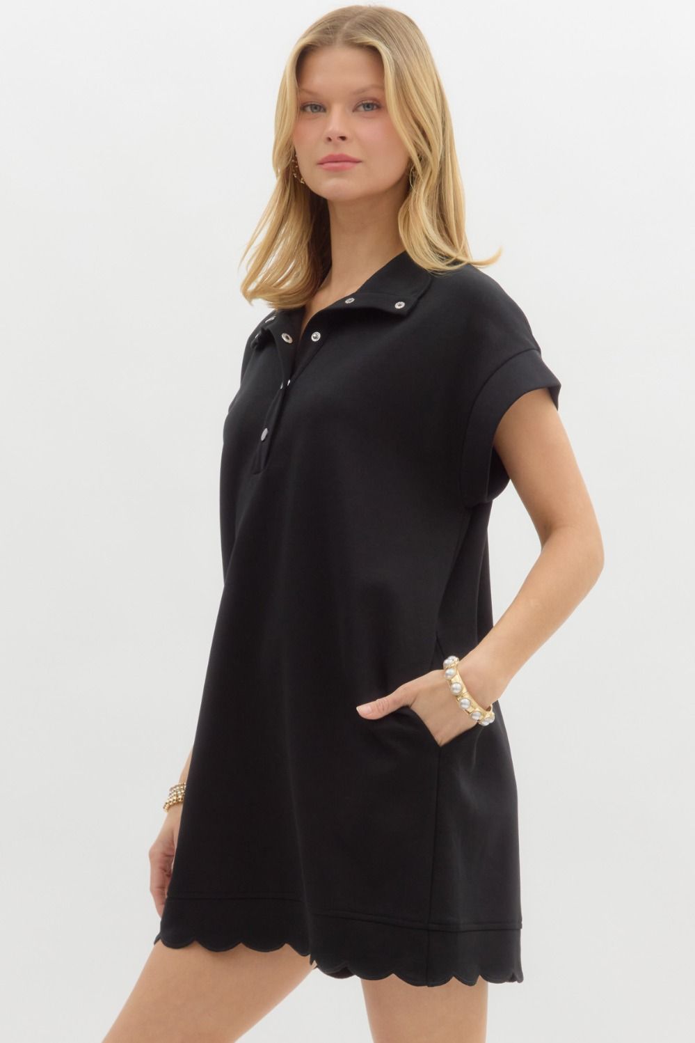 Onyx Scalloped Dress