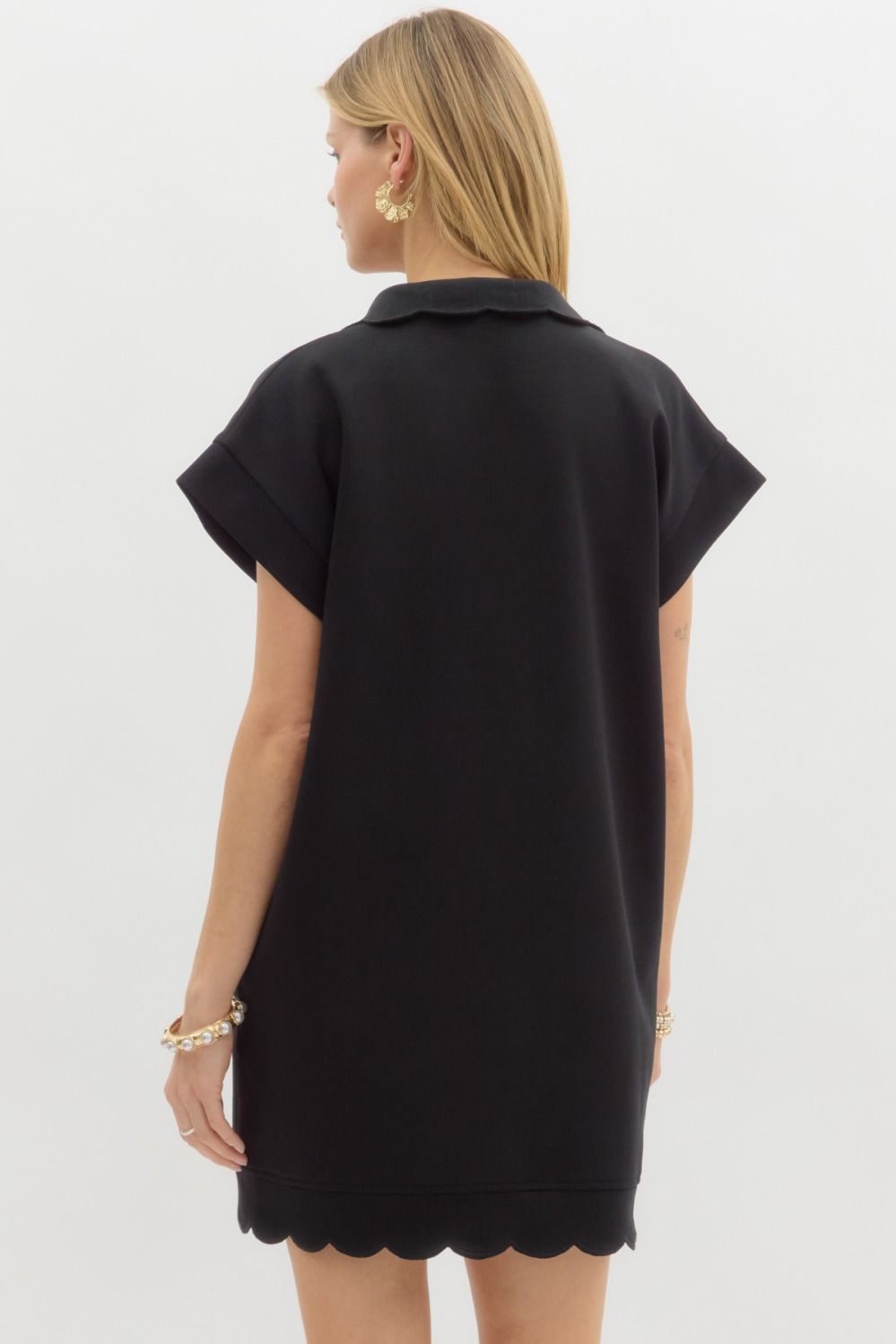 Onyx Scalloped Dress