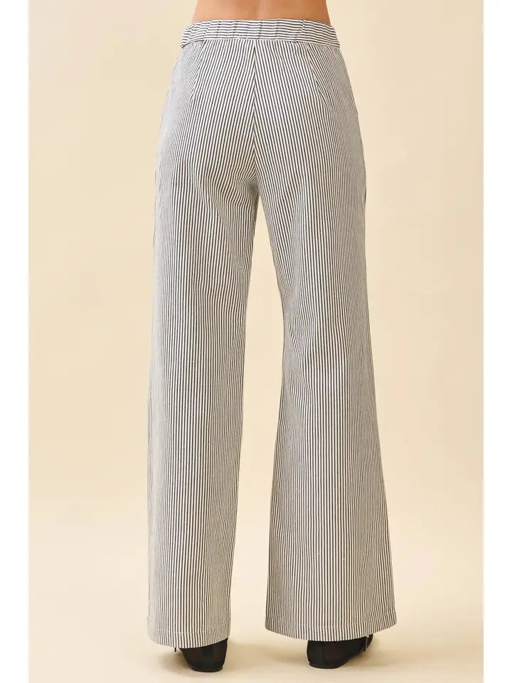 Pinstripe Wide Leg Pant