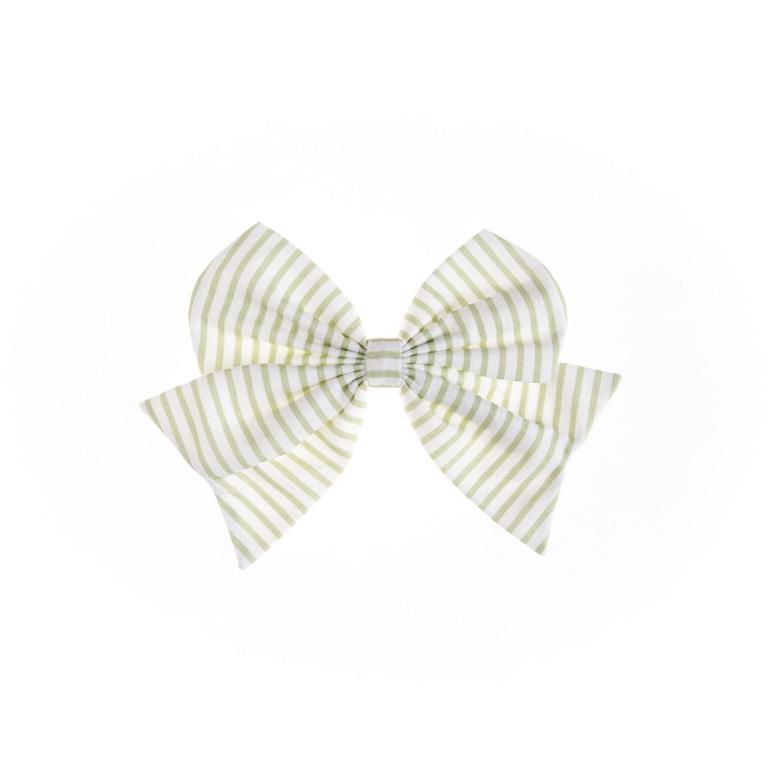 Fabric Bow Green Stripe