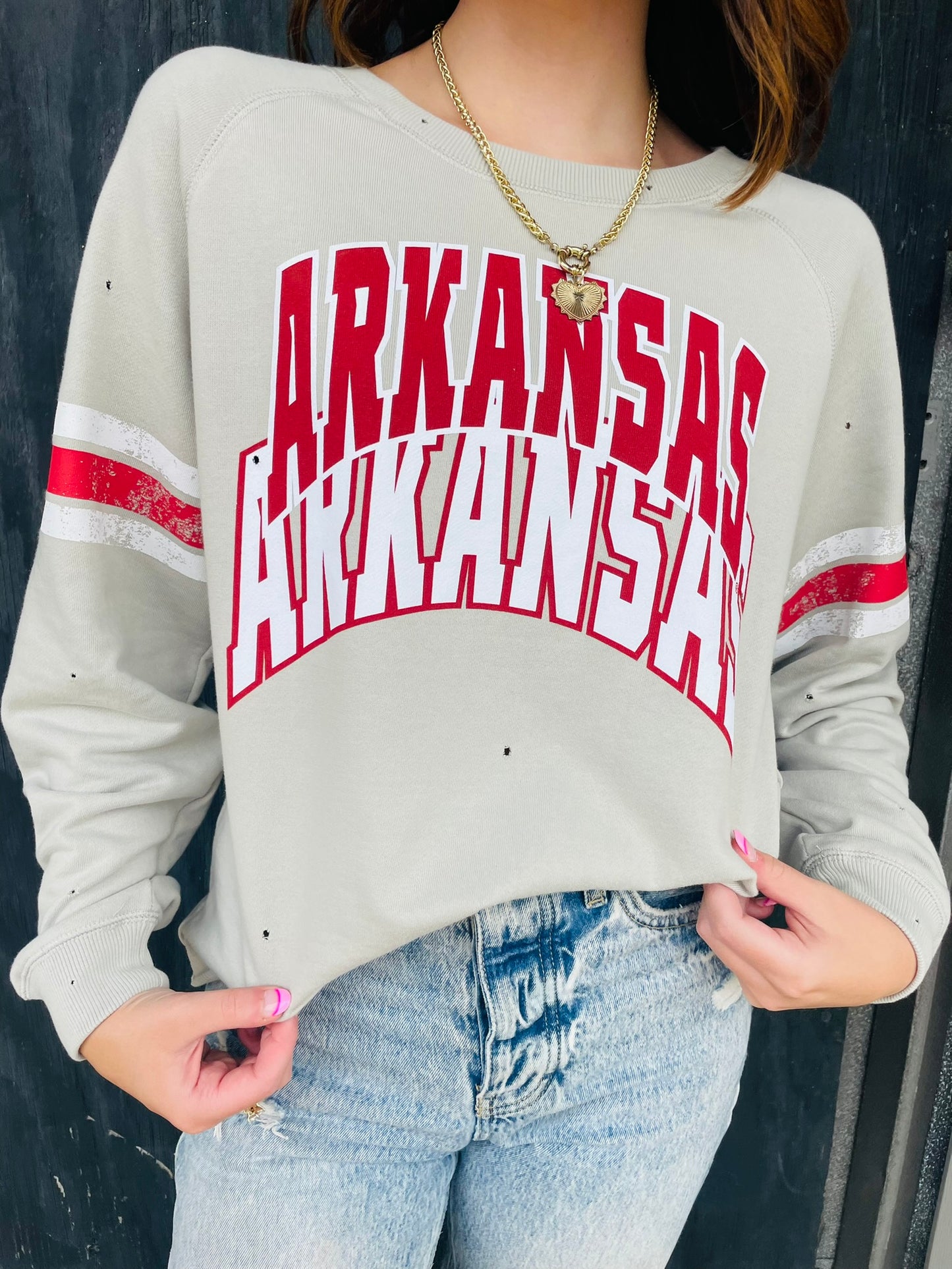Razorback Khaki Stacked Arkansas