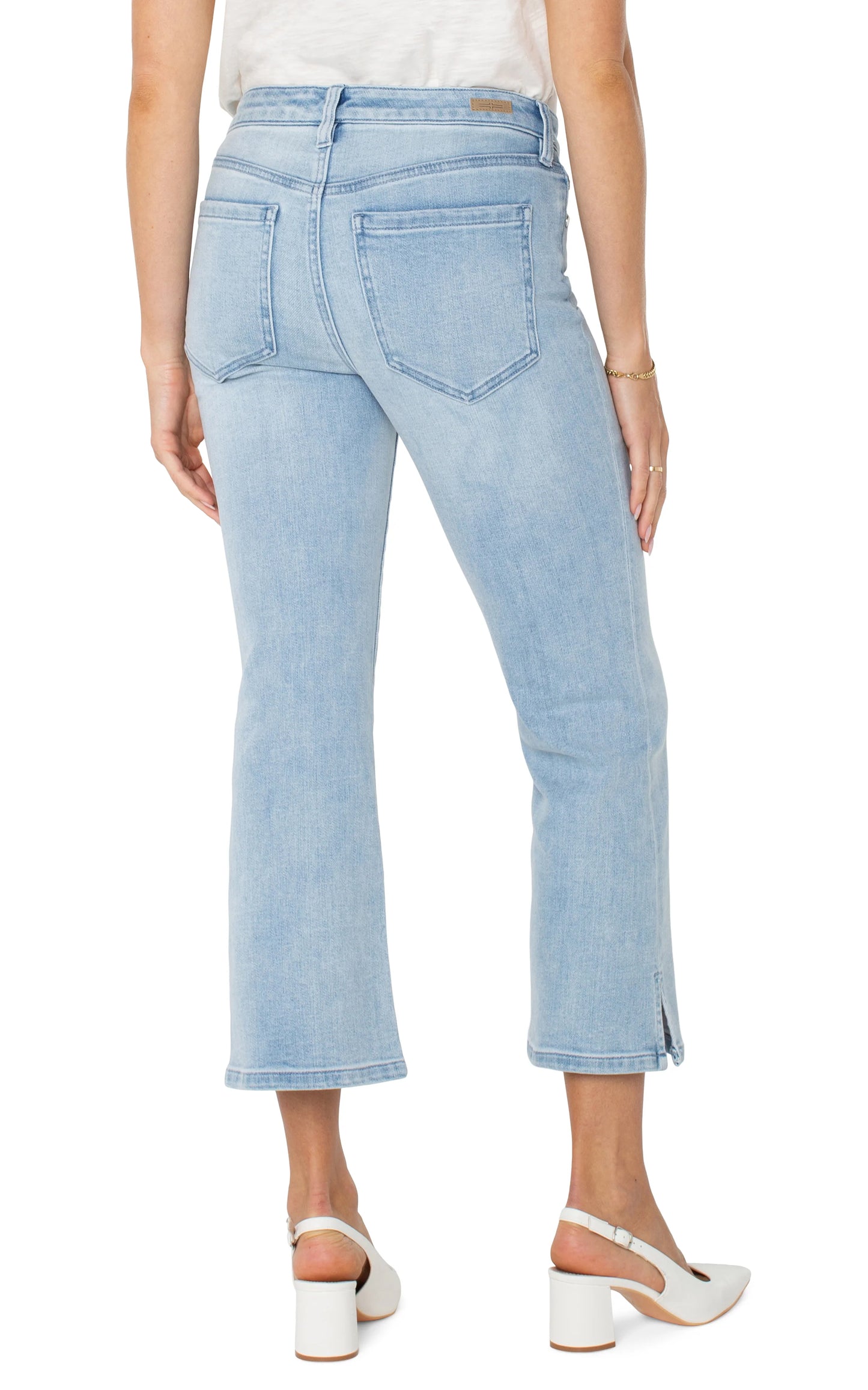 Liverpool Hannah Crop Flare with Slit Hem