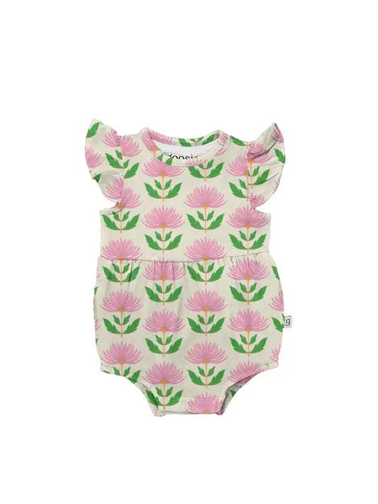 Pink Block Flower Flutter Bubble