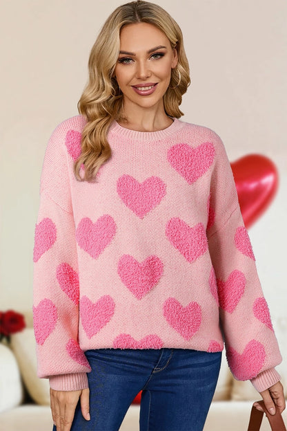 Valentine's Day Pink Heart Sweater