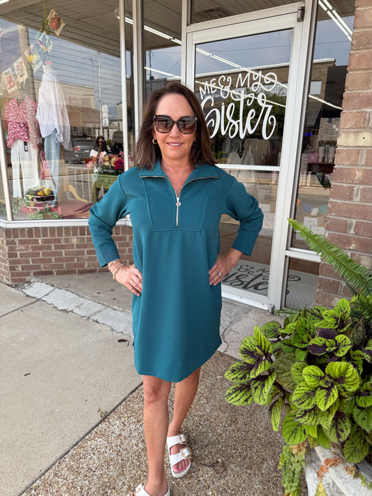 Mary Square Dress Raven Dark Teal