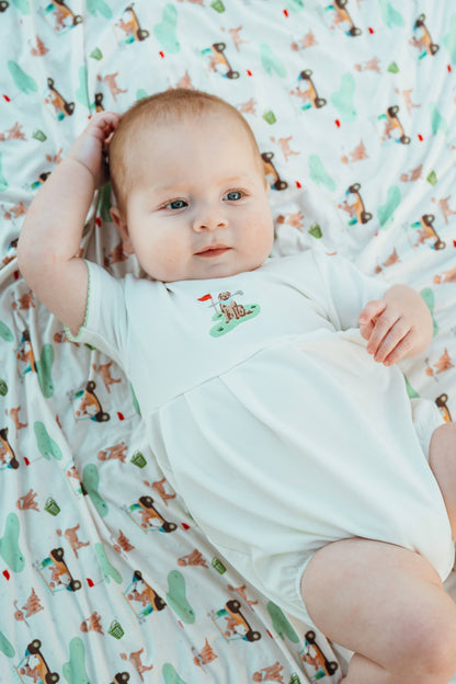 Golf Dog Pip Embroidered Bubble 0-3mo