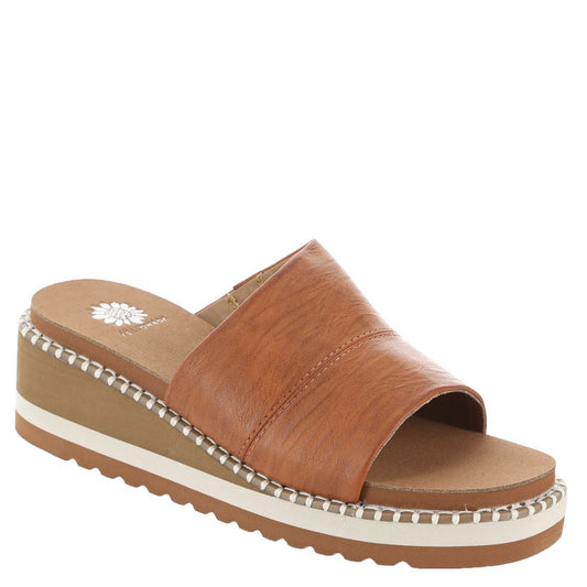 Yellow Box Ayama Brown Wedge Sandal