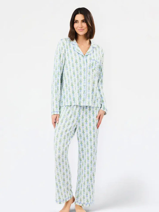 Mary Square PJ's Winter Pines Blue