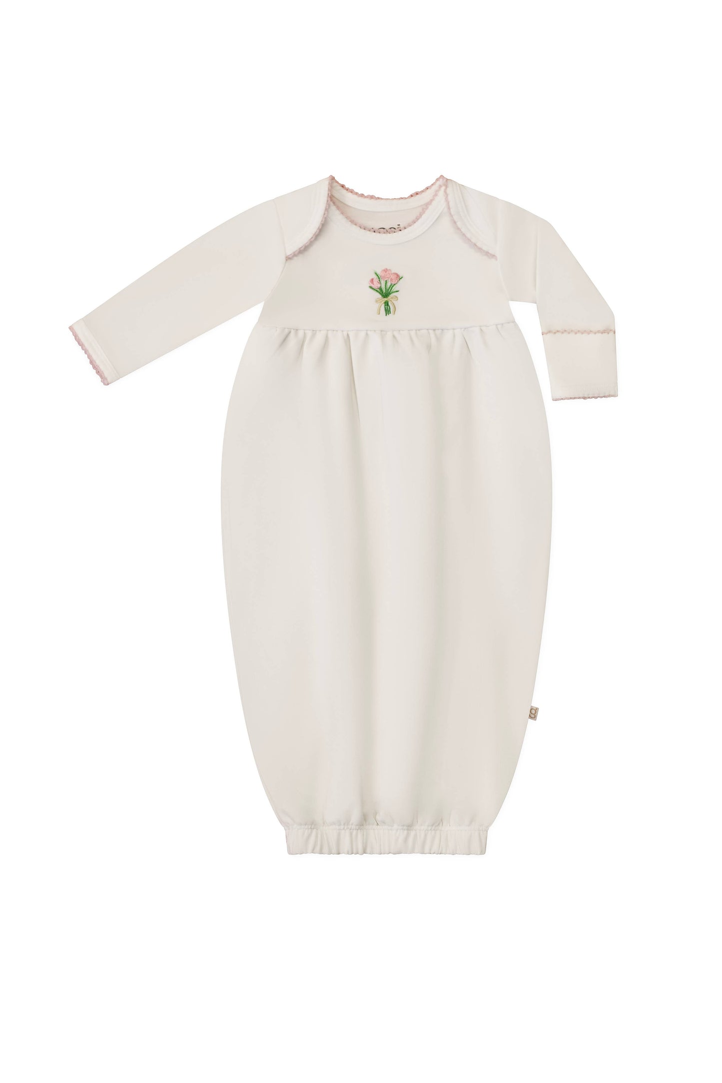 Fancy Tulips - Pip Embroidered Gown: NB