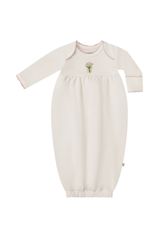 Fancy Tulips - Pip Embroidered Gown: NB